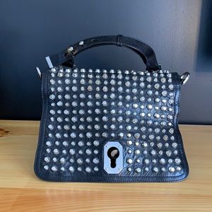Stuart Weitzman studded black leather handbag